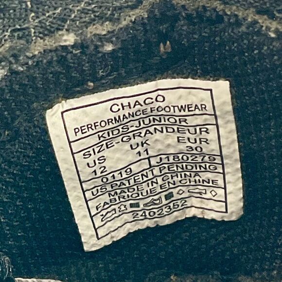 Chaco Odyssey Kids Hiking Sandals Performance Sport Size 12 Black‎ White Shoes - Picture 8 of 9